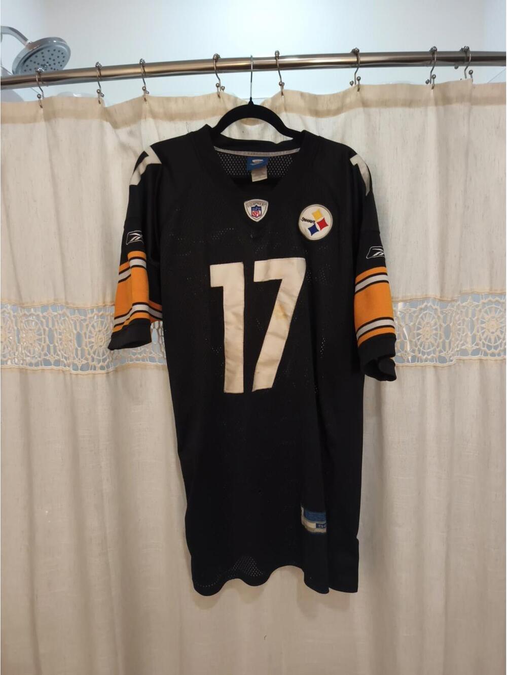 Reebok Pittsburgh Steelers Mike Wallace  #17 Jersey Black/Yellow/White